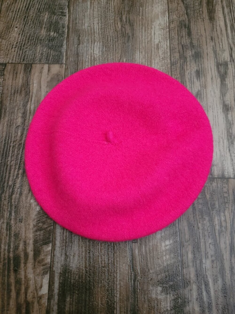 Pink Wool Acrylic Beret Hat